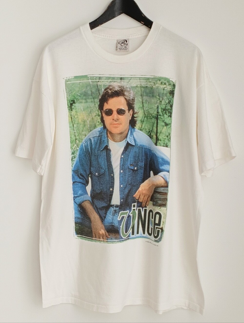 VTG 1998 Vince Gill Graphic Country Tee White Made In USA T Shirt Size XL